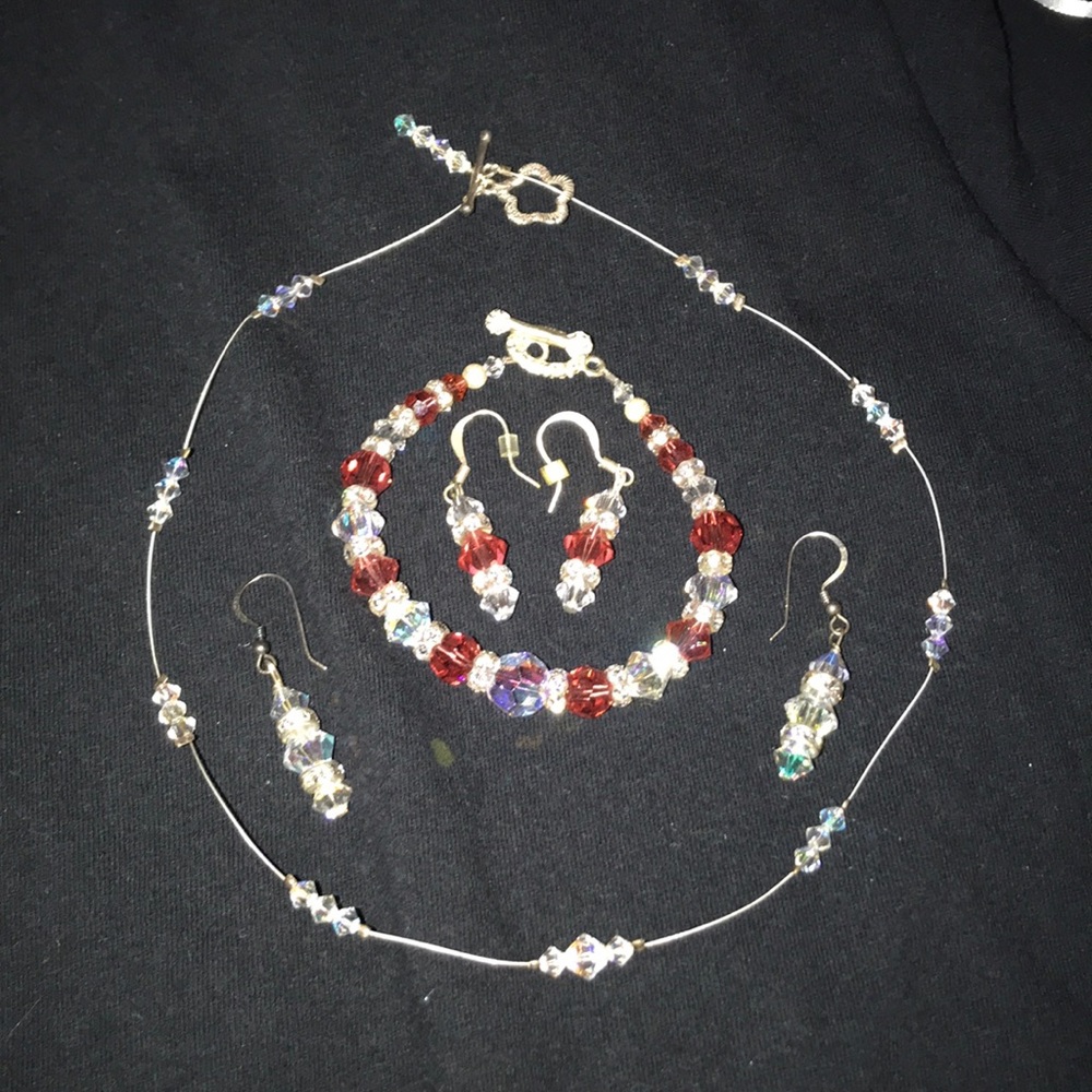 Swarovski crystal necklace , bracelet , earrings